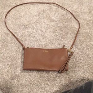 Relic camel Cross body or wristlet bag